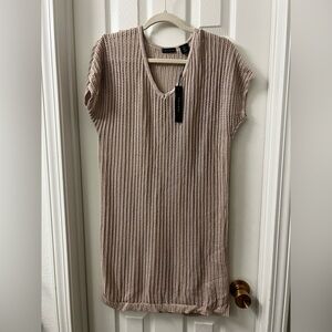 Tahari Soft Beige Knit Swim Coverup